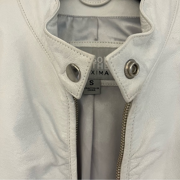 Wilson Leather Off White Leather Jacket Zip Front  Sz S - Picture 6 of 9